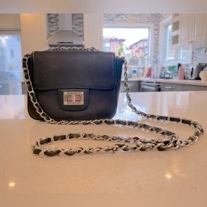 Genuine leather black shoulder/cross body small evening Mario Valentino bag